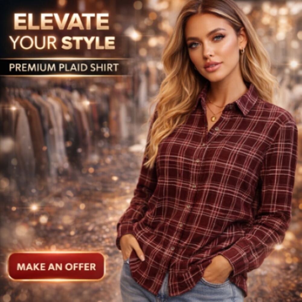 Sonoma Soft Flannel Shirt Womens Small Long Sleeve Button Down Plaid Pocket